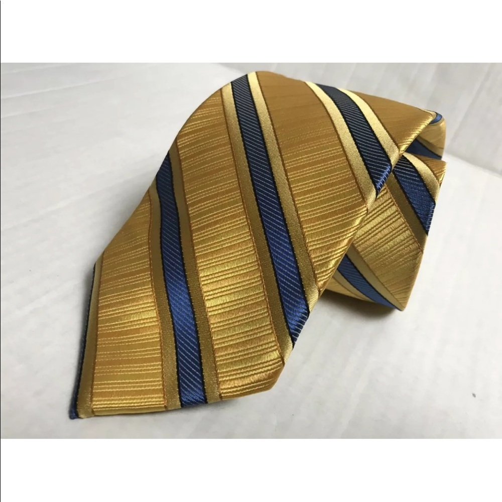 Vibrant Yellow Striped Joseph & Lyman 100% silk